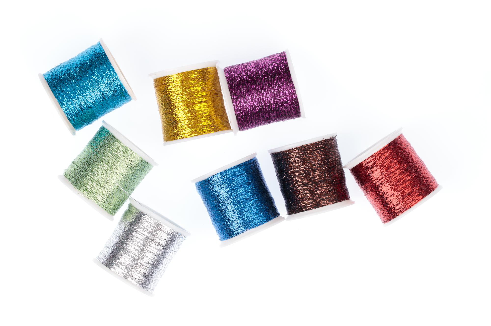 Close view of metallic thread embroidery sample